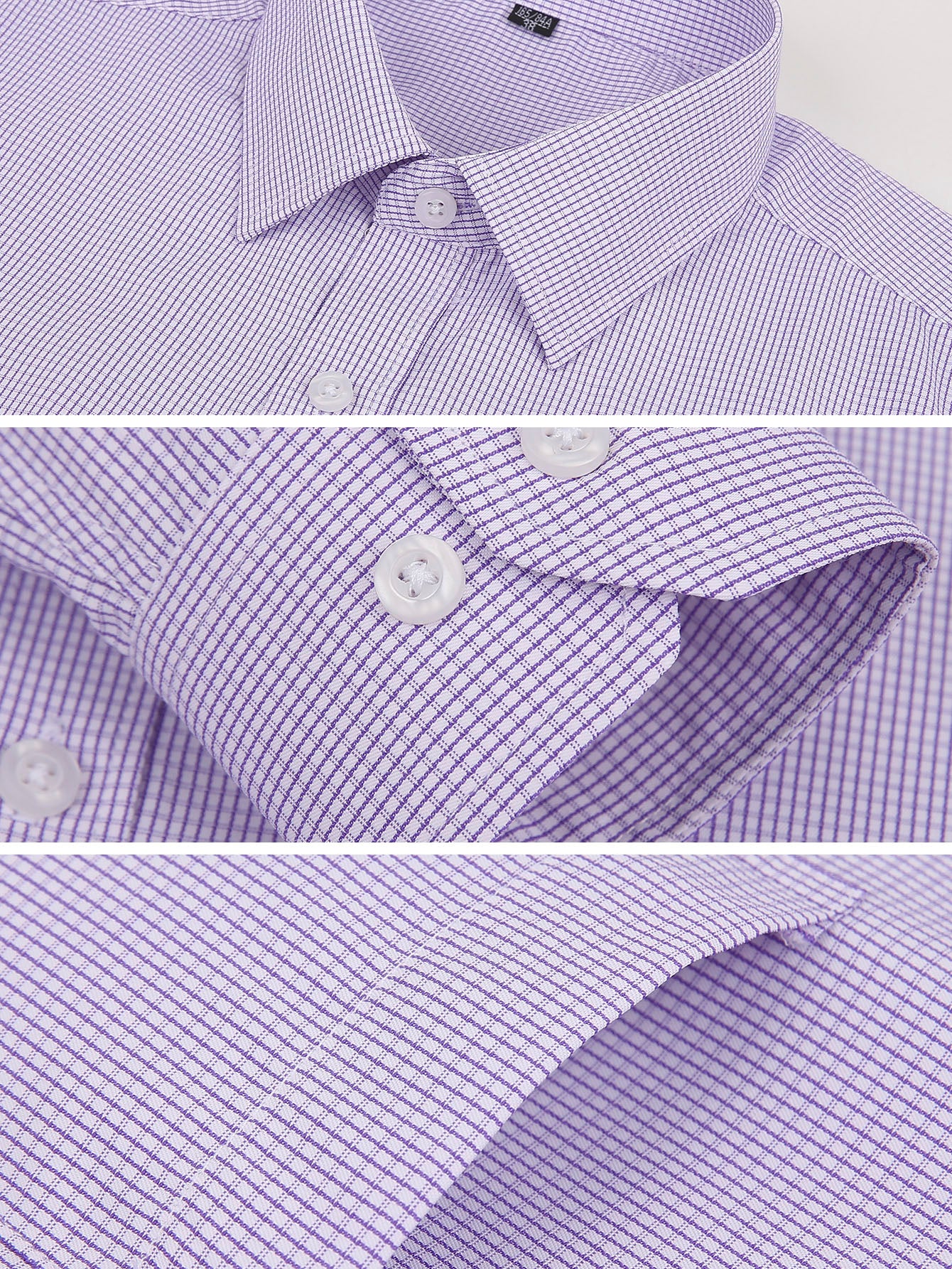 Chemise classique à manches longues pour homme avec poche unique