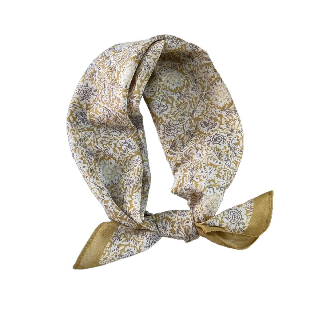 Cotton Square Vintage Écharpe en soie florale de style ethnique