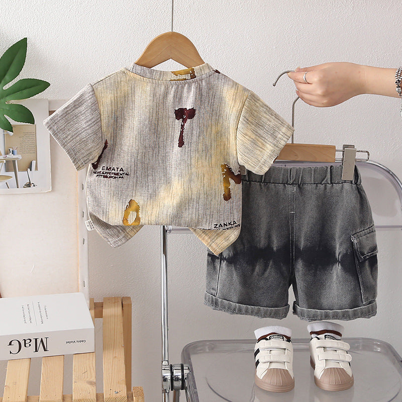 Boys Burnout Short Sleeve Set