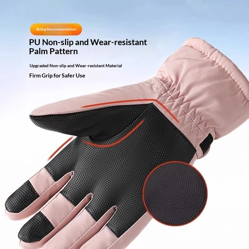 Gants de ski à écran tactile thermique doublés de polaire d'hiver