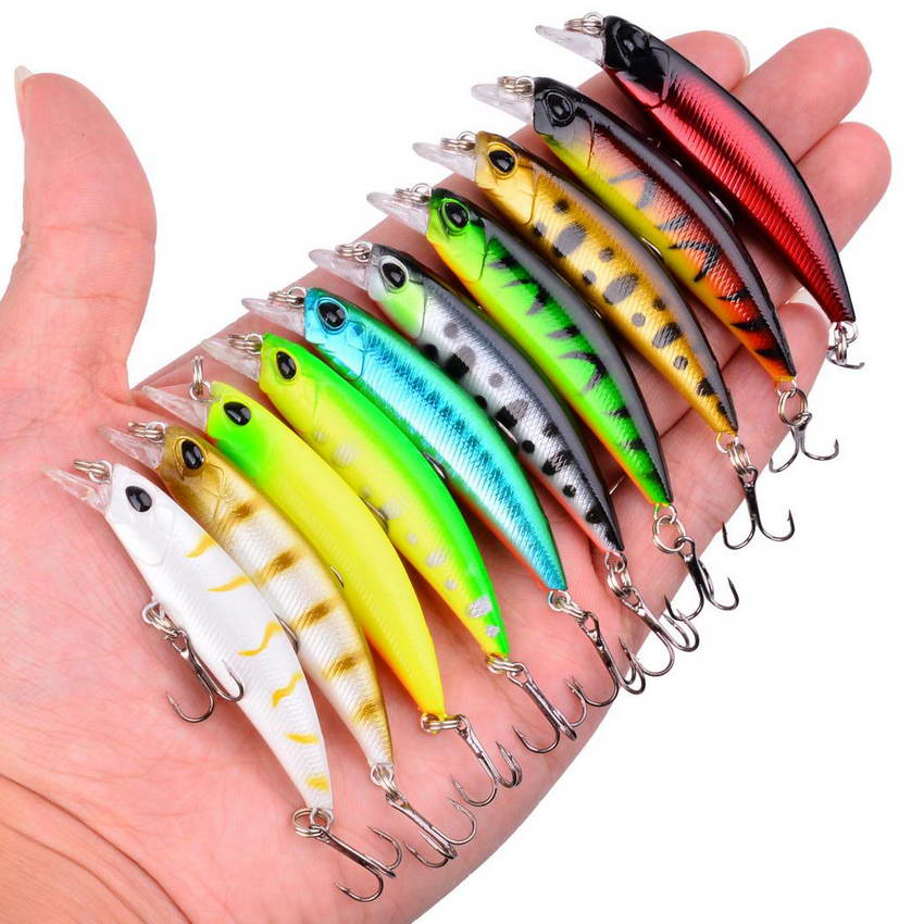 Pêche Lure Set Pêche à bec dur Mini Minnow Floating Swin