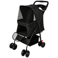 Poussette pliable pour petits chiens et chats de moins de 28 lb avec plateau multifonctionnel