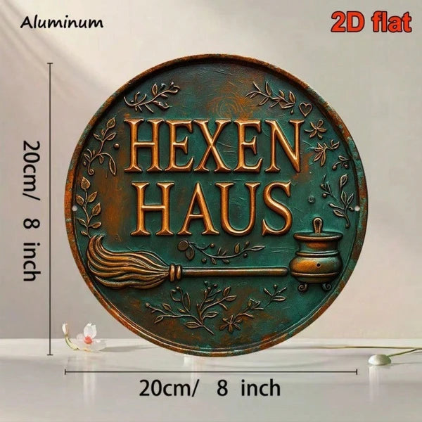 CIFbuy Vintage Witch's House 8x8 pouce rond en aluminium