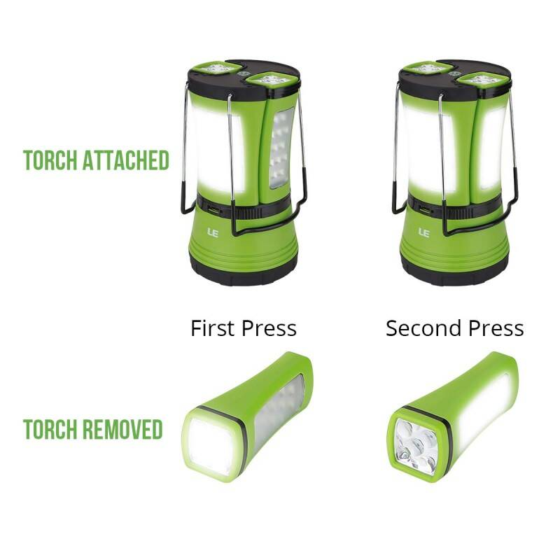 3 En 1 Camping Lantern avec 2 torches amovibles