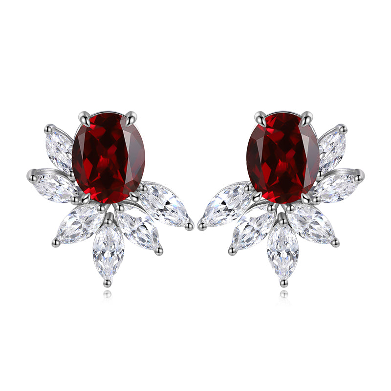 S925 Argent 7.3g Lab créé Boucles d'oreilles Gemme
