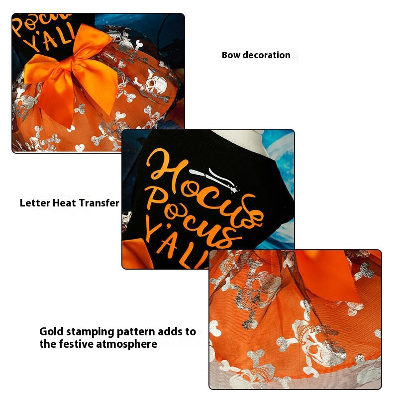 Vêtements pour animaux de compagnie Halloween Chien Cat Party Décoration Halloween Crâne Costume noir