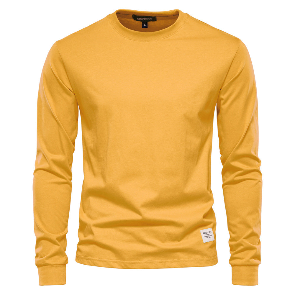 Autumn Trendy Long-Sleeved European-style Homme Solid Color Long-Sleeved Top High Street M