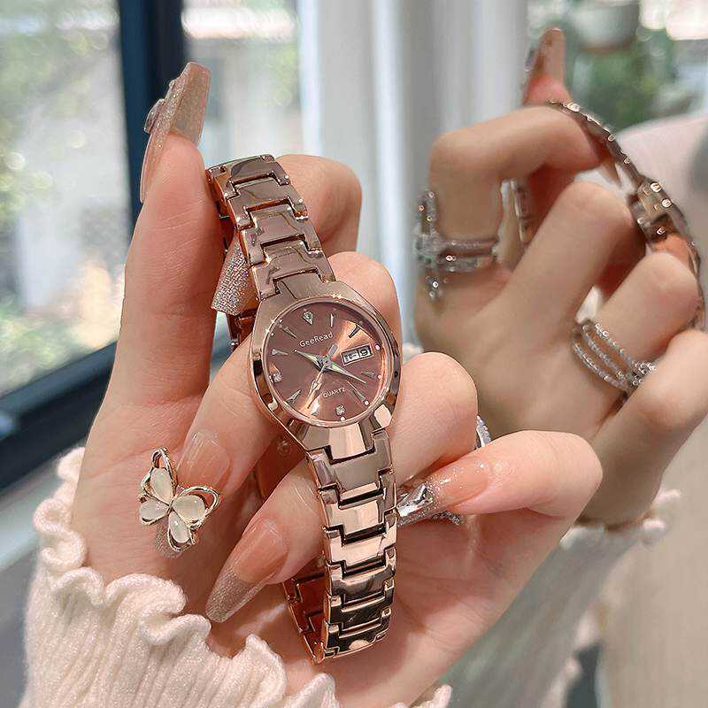 Femmes Versatile Imperméable Montre Quartz Niche-Style avec Calendrier