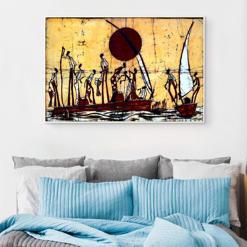 Résumé Affiche de peinture sur toile de paysage de voile africaine