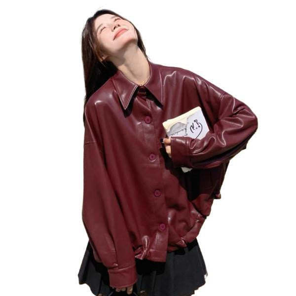 Veste en cuir Retro Relaxed
