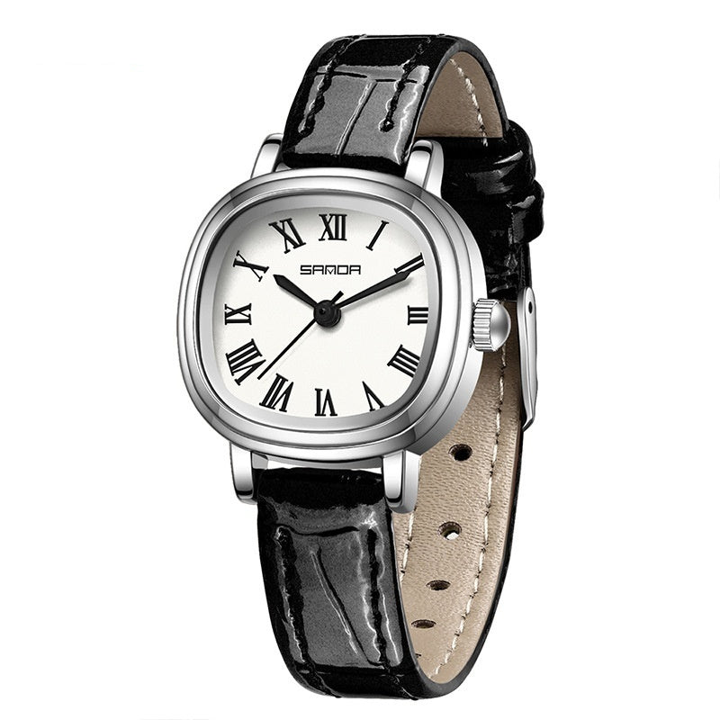 Montre Quartz à échelle romaine carrée féminine