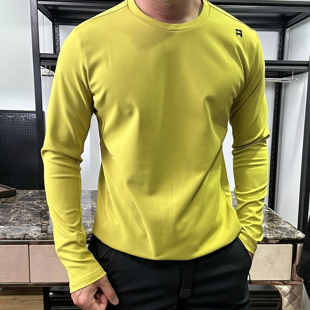T-Shirt à manches longues et à sec rapide, cou d'équipage pour hommes