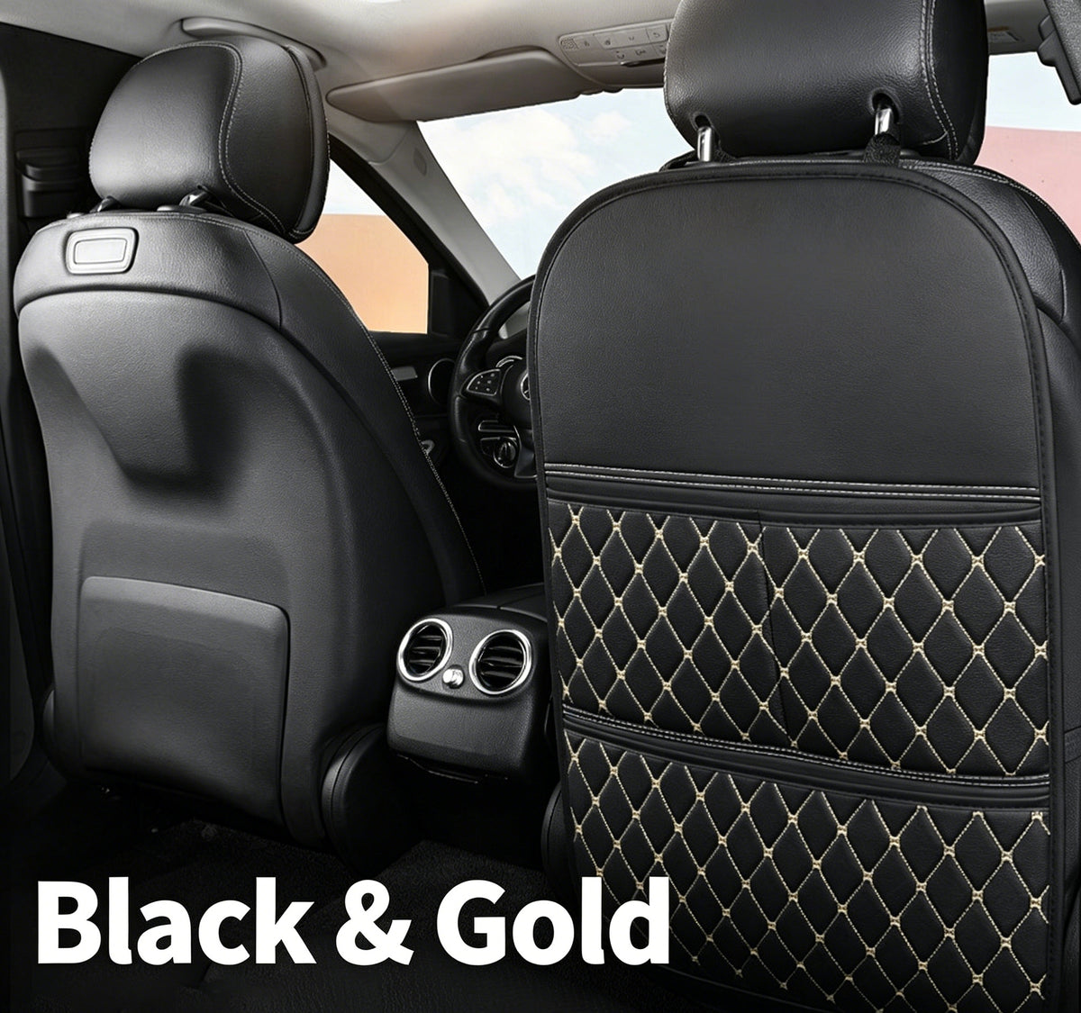 Organisateur universel multi-fonctionnel de rangement en cuir de voiture