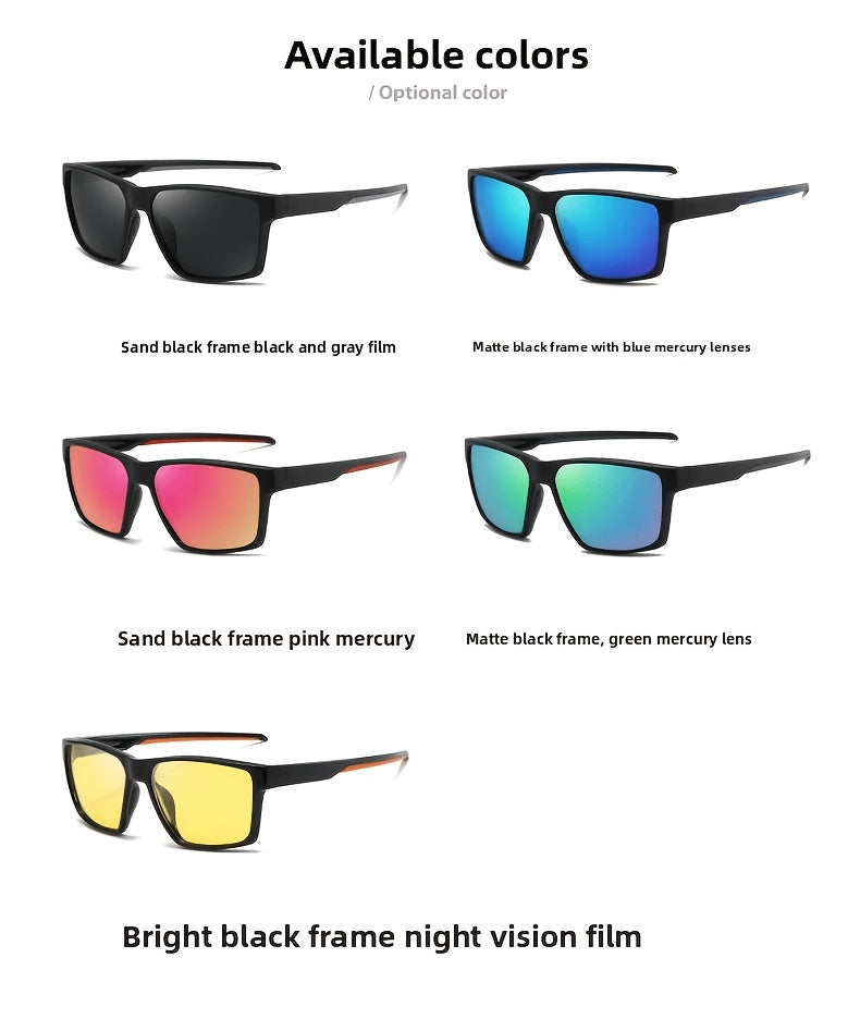 Lunettes de soleil de sport carrées de protection Uv400 pour hommes