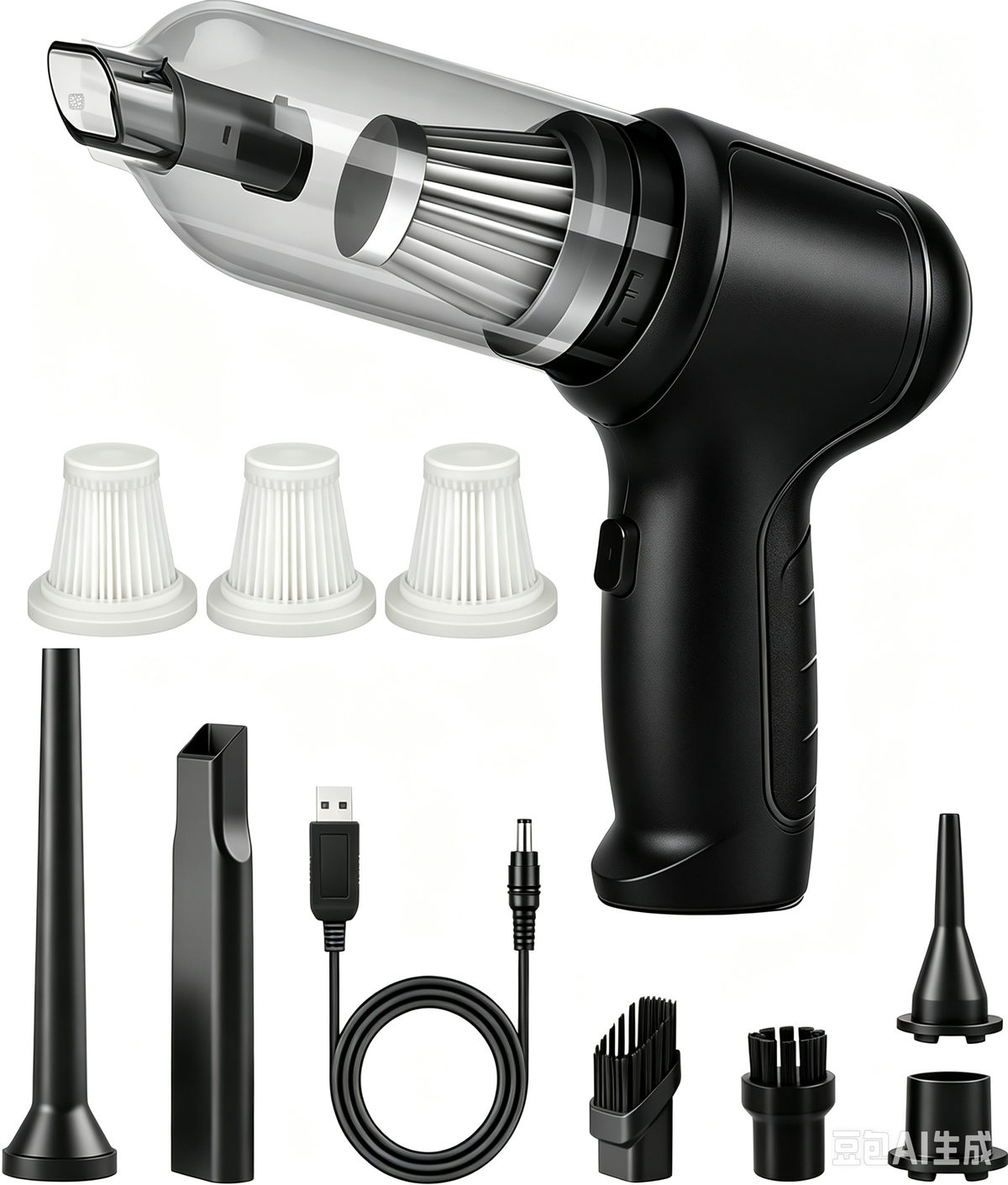 Powerful Car Aspirateur Nettoyant humide sans fil sec Nettoyage à main à forte aspiration