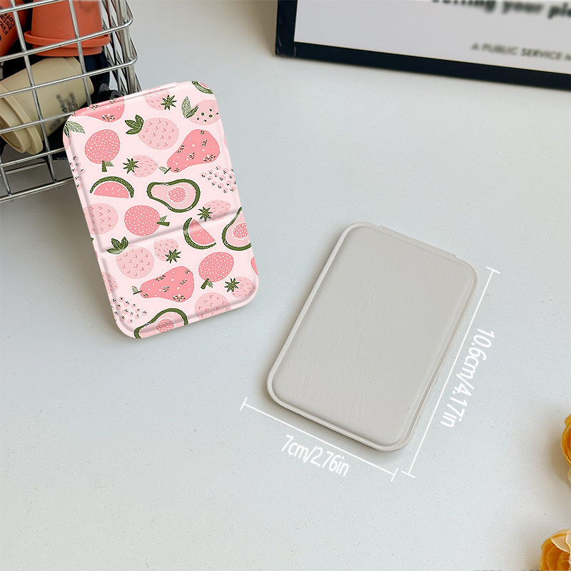 Miroir compact d'impression de fruits mignons
