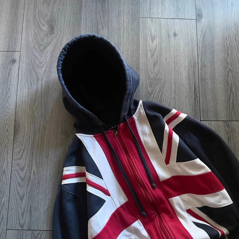 Veste de sweat-shirt zippé à capuche à la mode