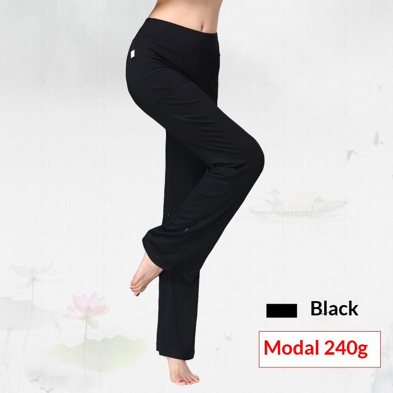 Pantalons de yoga modaux en couleur solide pour femmes