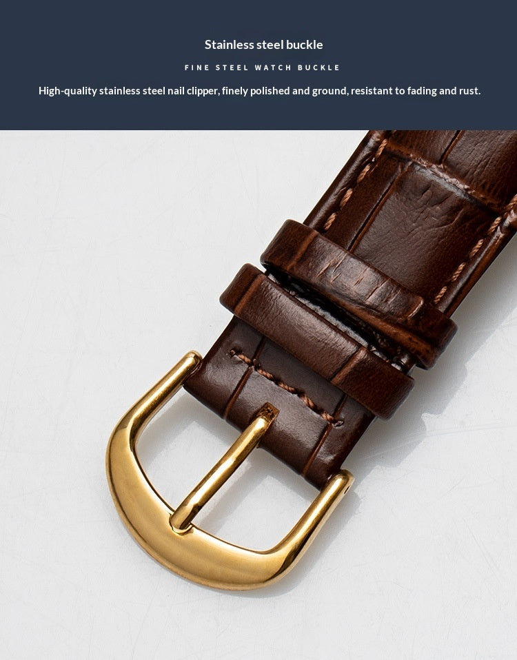 Bracelet de montre en cuir véritable double face fabriqué à partir de la peau de veau supérieure