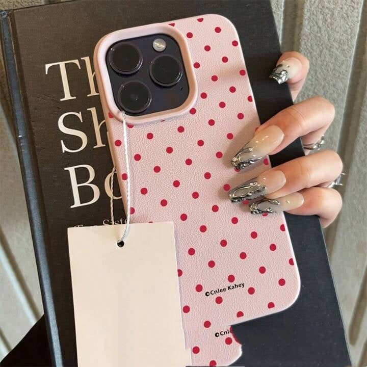 Housse de téléphone Polka Dot Silicone Couverture intégrale du corps