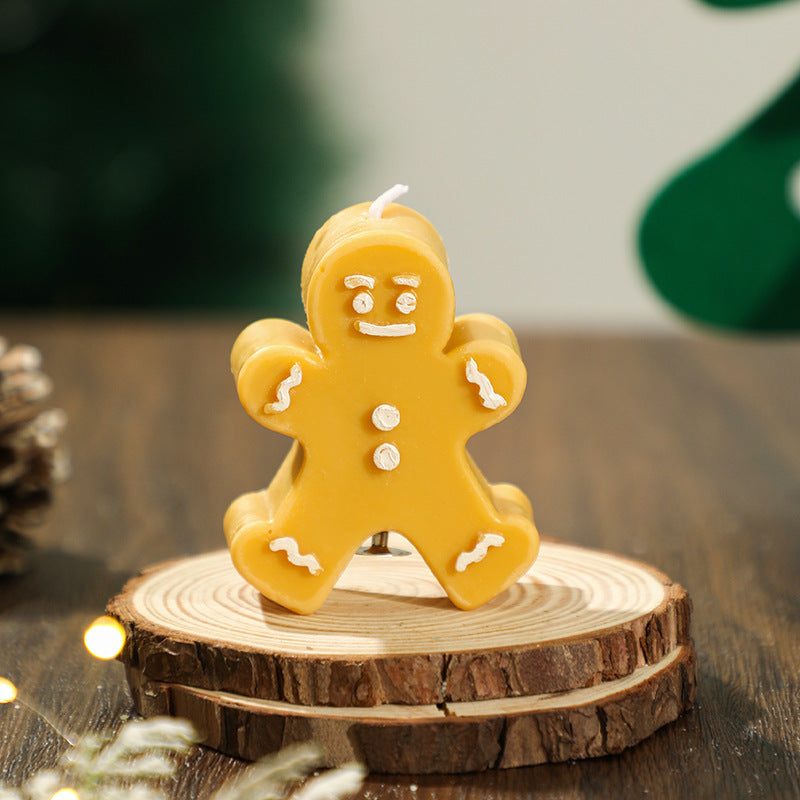 Décorations de Noël Gingerbread Man Bougie parfumée Forme créative Souvenir bureau cadeau