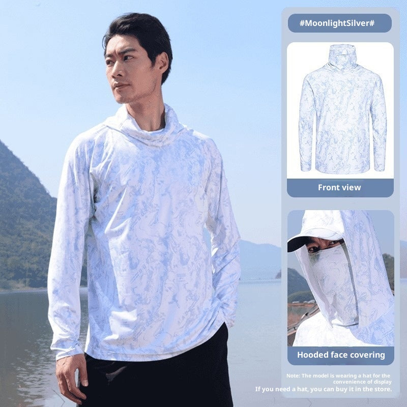 Homme S Summer Sun Veste de protection avec revêtement du visage Style léger