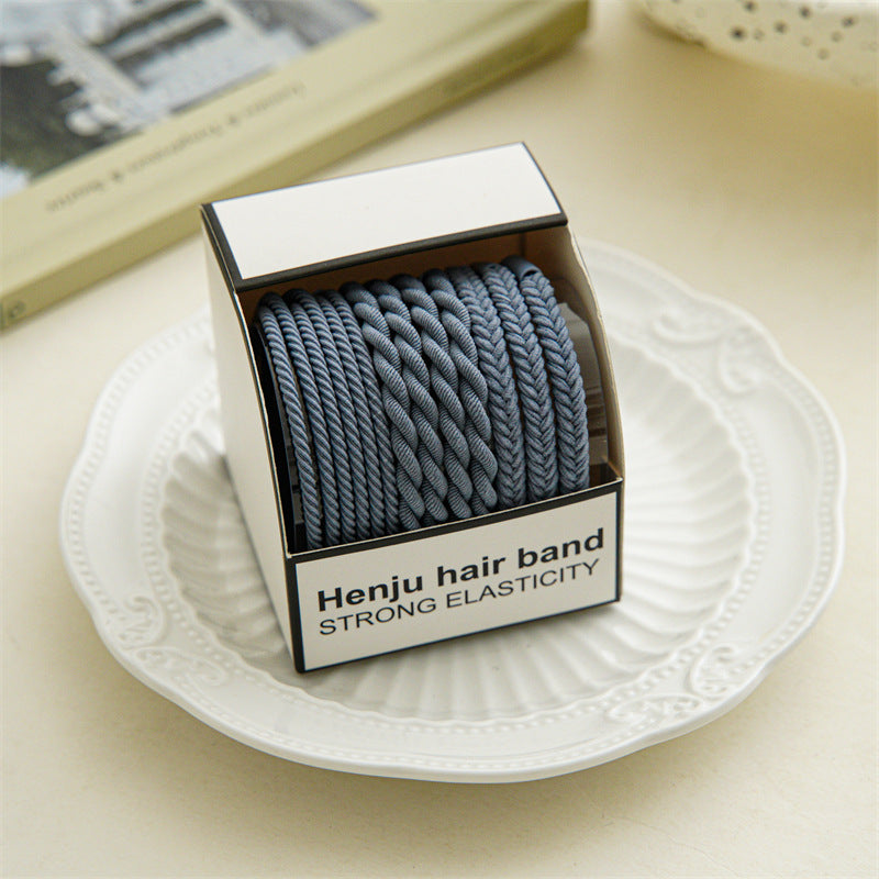 Été Bande de caoutchouc hautement élastique Coiffure de corde de cheveux pour femmes Bande de tête tissée simple Durabl