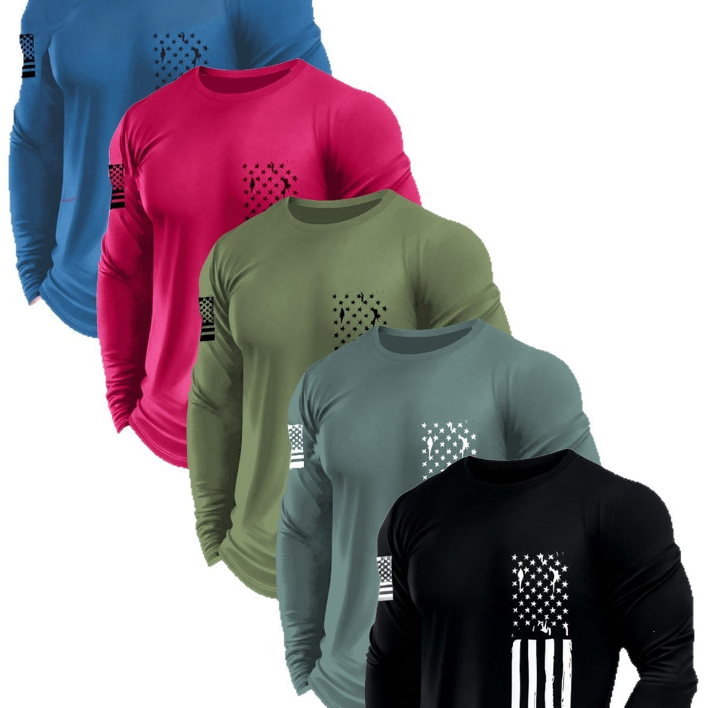 Hommes Outdoor Casual Sportif Col d'équipage Manches longues