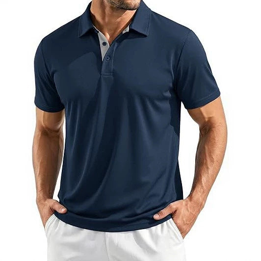T-shirt Homme sans couture Breathable Quick-Drying Business Lapel