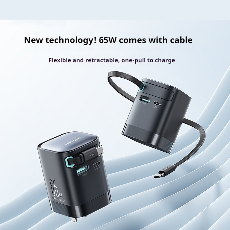 Chargeur de ligne télescopique de type c 65W à charge rapide