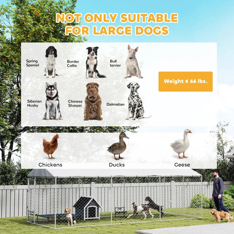 Dog Kennel Outdoor Dog Run Waterproof UV-Resist Cover Lockable Door Ajustable Bols 20 X