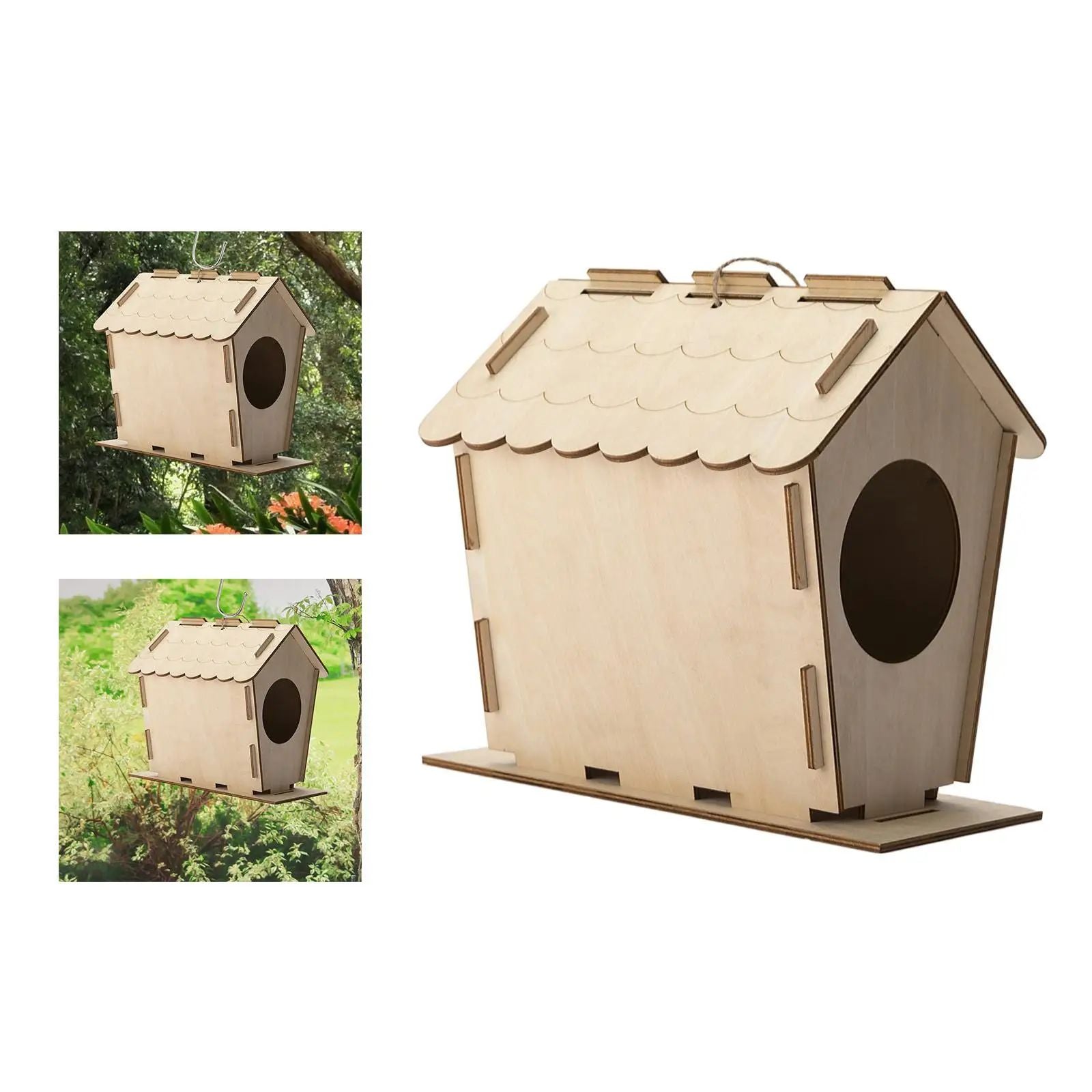 Bricolage Maison d'oiseaux Barrage-cadeau Outdoor Non fini Oiseaux Nest Boite de nid en bois