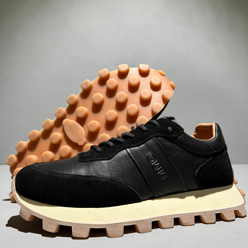 Chaussures de sport en cuir de dentelle de mode pour hommes