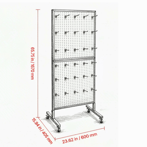 23.6 X 63 Dans le stand d'affichage de pegboard debout