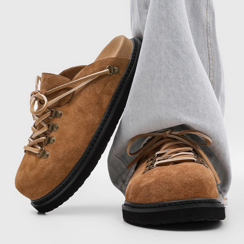 Chaussures à Mule polyvalentes en plein air Slip-on Augmentation de la hauteur Pantoufles à orteil fermé
