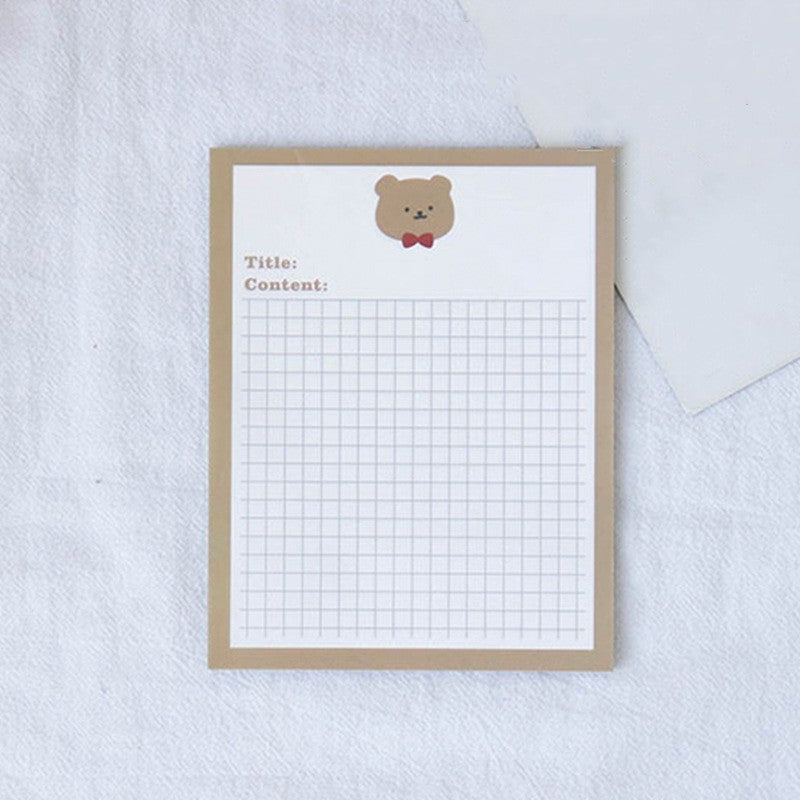 Papier de Patting Mignon Avocat Ours Sticky Note Book