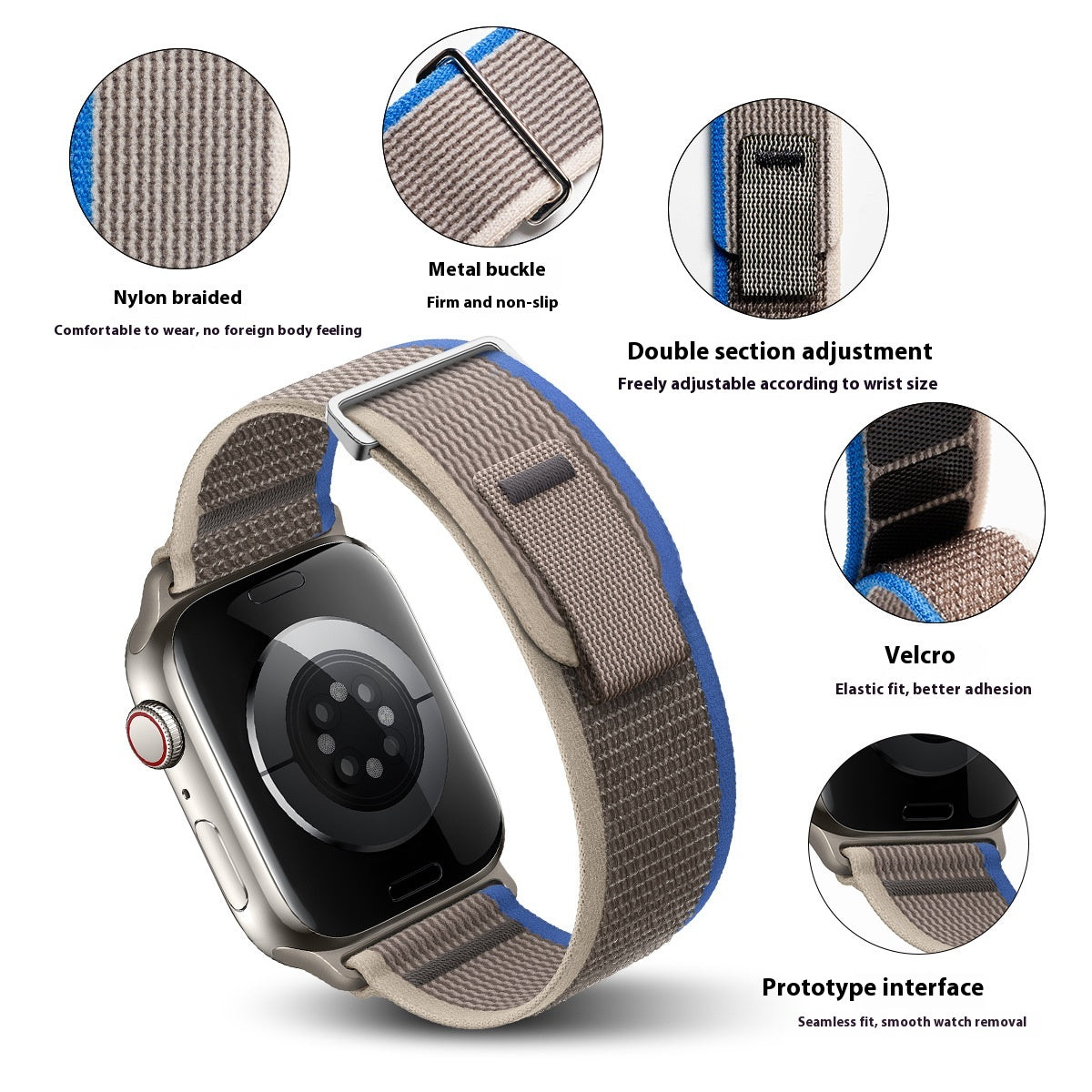 Convient pour la bande de montres Wild Trail Loop Nylon Deux sections modifiées