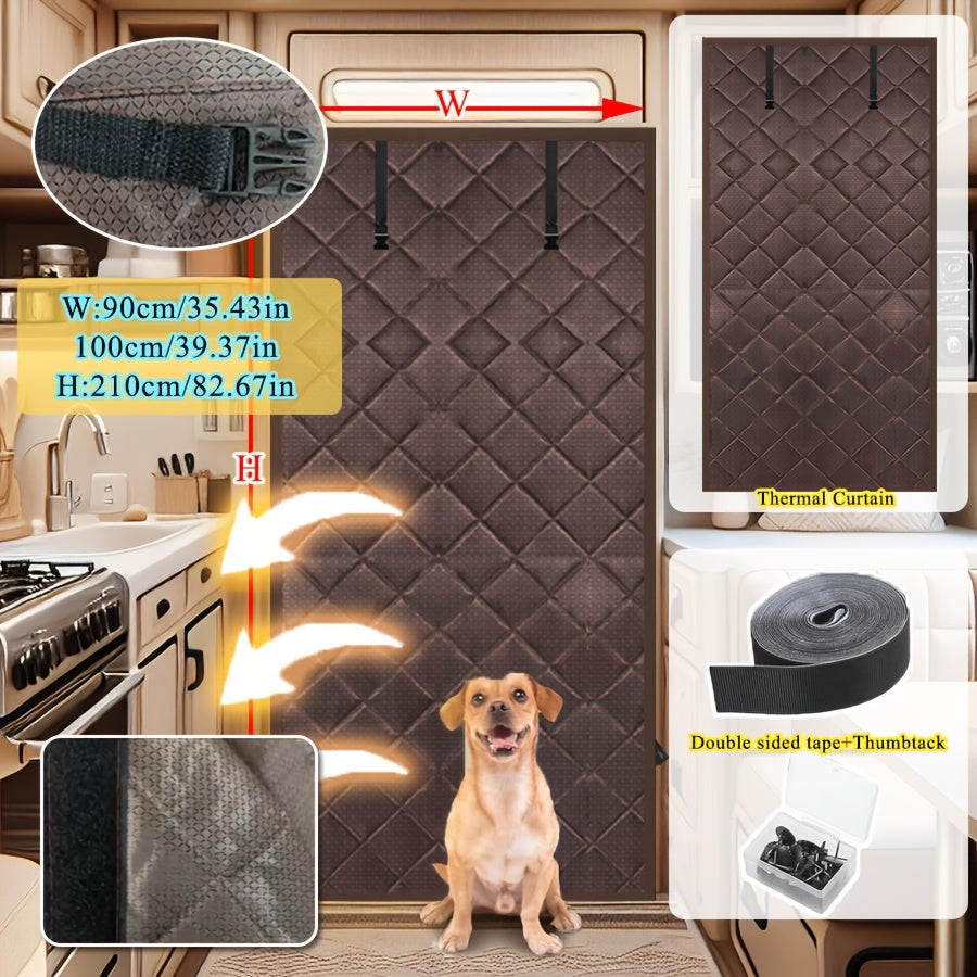 Magnetic Cotton Roll-Up Insulated Door Curtain