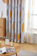 Style nordique Nordic Leaf Rideau Shading Chambre à coucher Salon Shading Rideau Finished Simp