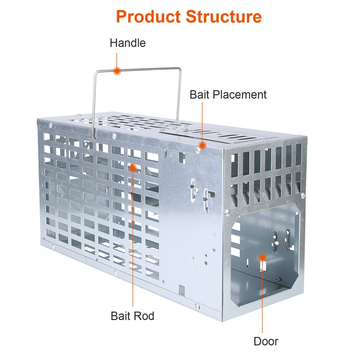 1Pc Une porte humaine Live Mouse Trap réutilisable en métal Rat Rodent Cage Catch Release Continuou