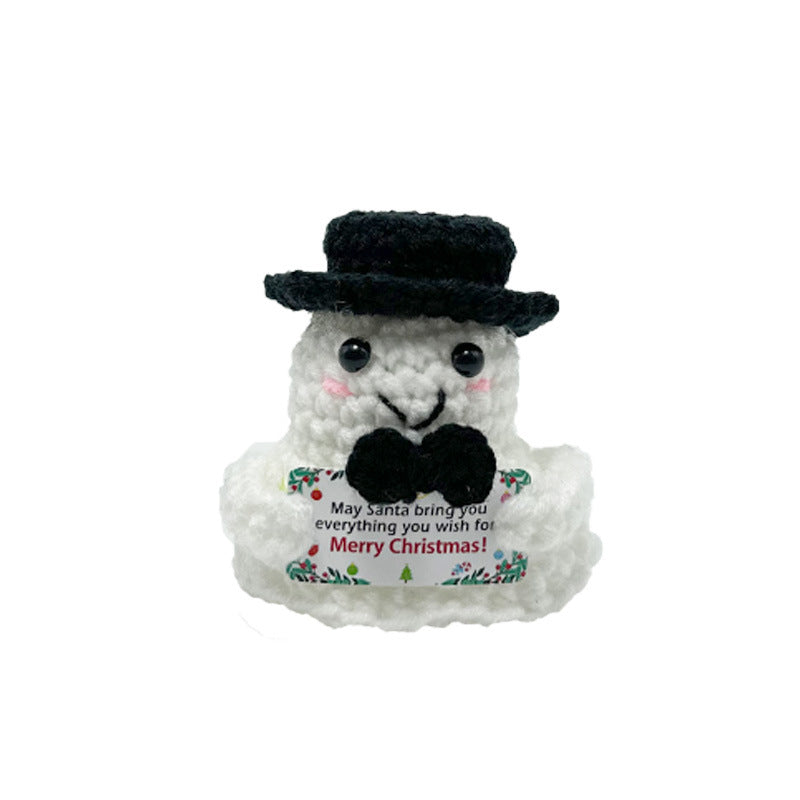 Fils tricotés Snowman et ornements du Père Noël