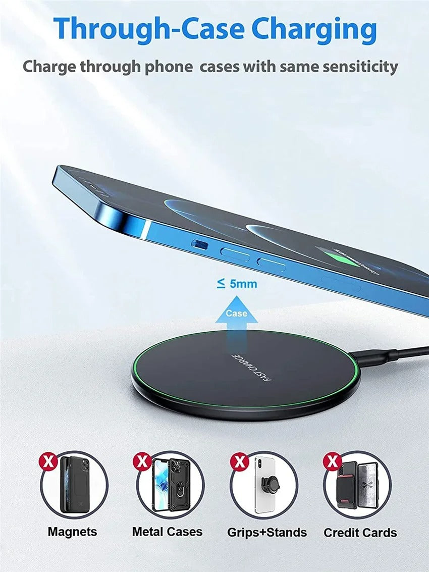 Chargeur sans fil rapide 30W pour 15 14 13 12 X Pro Max 8 Galaxy S23 Xiaomi charge sans fil