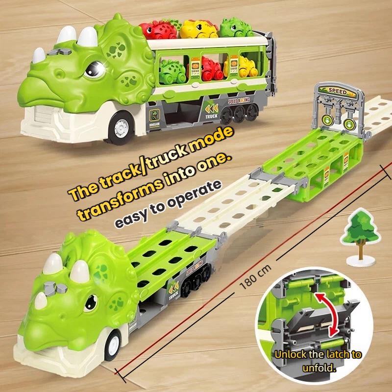 Jouet de rangement de piste pour enfants en forme de dinosaure
