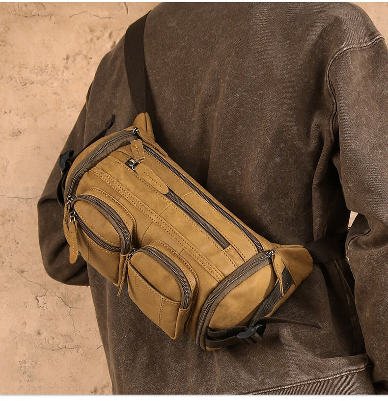 Sac de poitrine en cuir givré de style vente chaude