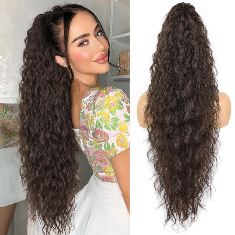 L'Europe et l'Amérique-style Grand Clip-in Long Wavy Ponytail Tiger-claw Long Curly Ponytai