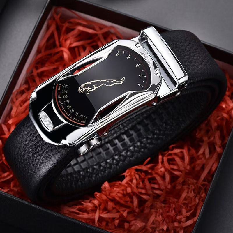 Ceinture en cuir large tendance homme avec boucle automatique