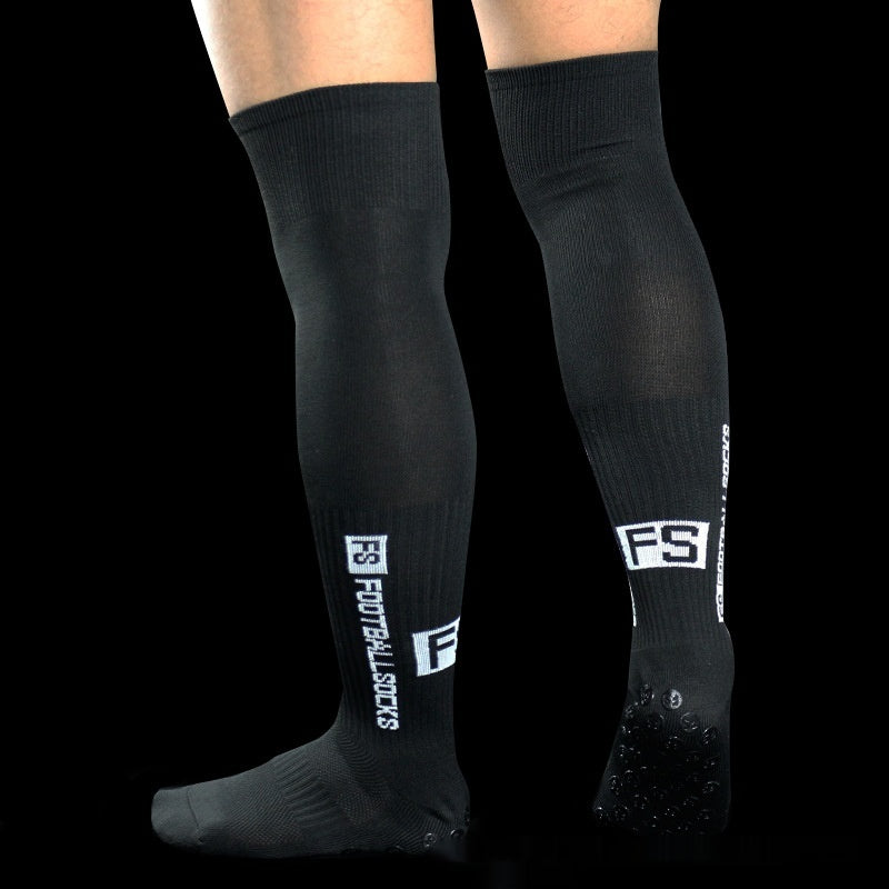 Chaussettes antidérapantes de soccer Long Longueur genou Football Match Training Chaussettes