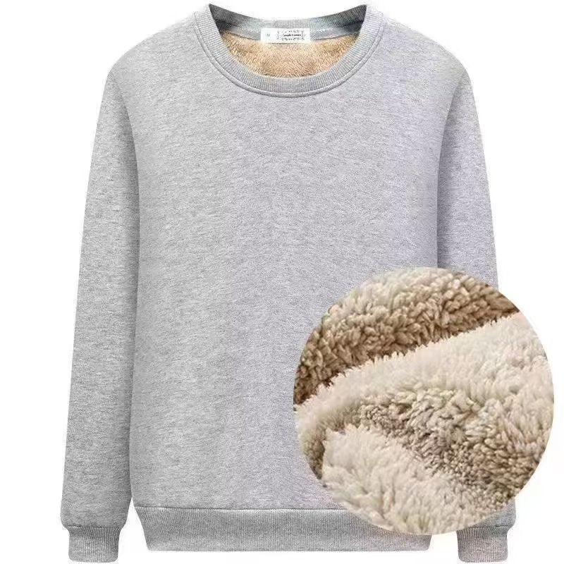 Amazon Autumn and Winter Sweatshirt Hommes Velvet Rond Col Solide Couleur Loose Thermal Unde