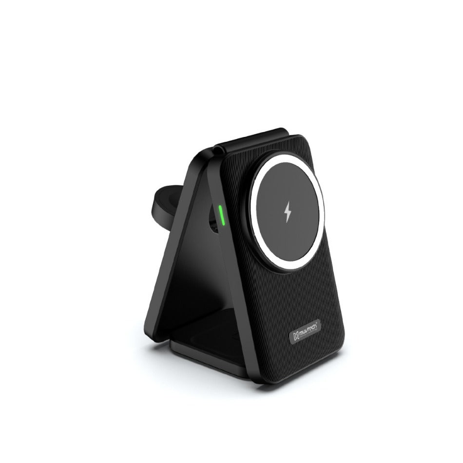 Support de téléphone mobile pliant magnétique Chargeur sans fil trois en un