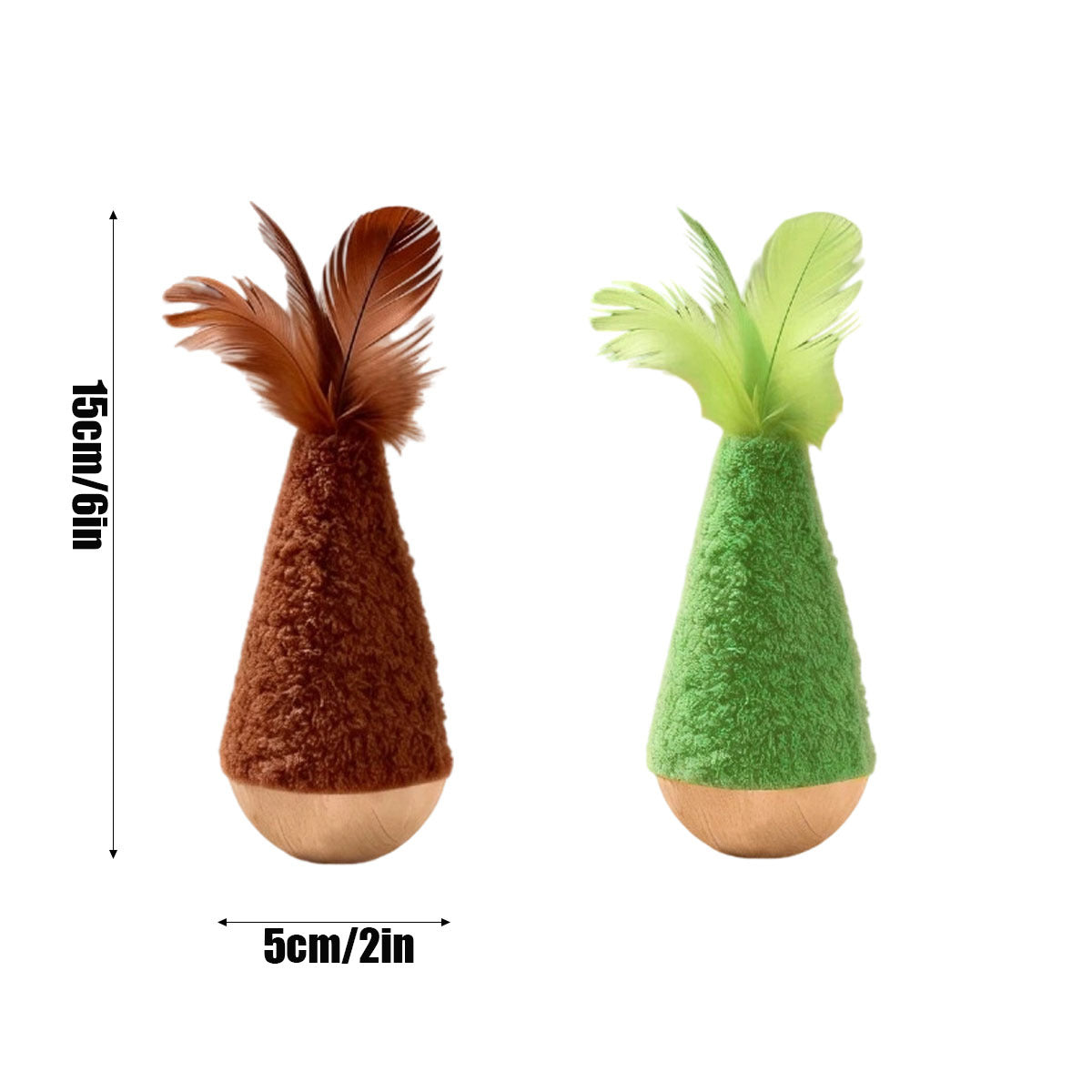 2-Pack Interactive Wobble Cat Toy avec plume